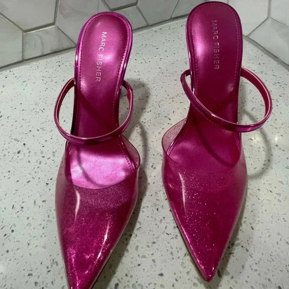 Marc Fisher Women's Hadais Pointed Toe Slip On Mule Pumps Pink Size 7.5 - Picture 5 of 12